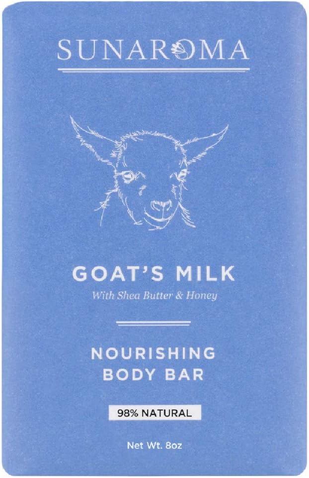 Sunaroma Soap Bar Charcoal With Bergamot Oil 8 Ounce-Goat's Milk Shea Butter[Amazon-developed Certification] Compact by Design