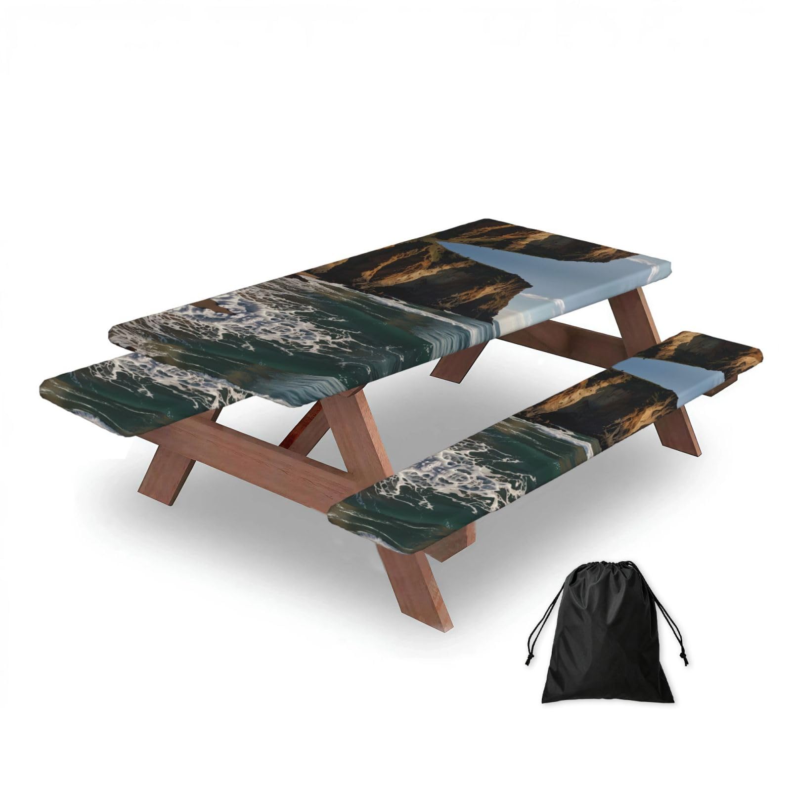cliff Rectangular water-repellent picnic tablecloths, outdoor camping, picnic, BBQ