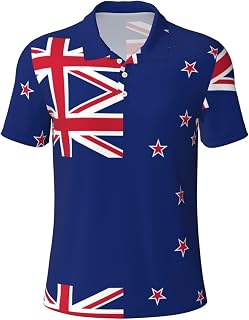 Trendy Men's Polo Shirts - New Zealand Flag Print Soft Comfortable, Perfect for Summer, Casual & Business Occasions