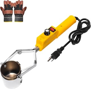 Electric Melting Pot for Lead and Tin,110V/300W Metal Melting Furnace with Crucible, Gloves Included, Adjustable Temp Control, Rapid Warming, Ideal for Fishing Weight, Metals Melting & Casting