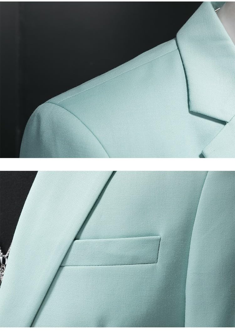 LIRU Sakko Herren,Anzug Mantel 1 Knopf Weiße Jacken Mantel Reine Farbe Blazer Regular Fit Formal Business Anzug Jacken Elegant Formal Anzugjacke Geeignet Für Party Date Hochzeit Smoking, L