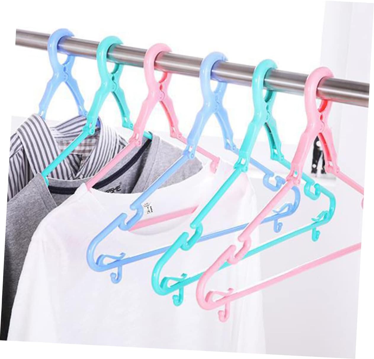 5pcs Heavy Duty Plastic Skirt Hangers with Clips for Pants