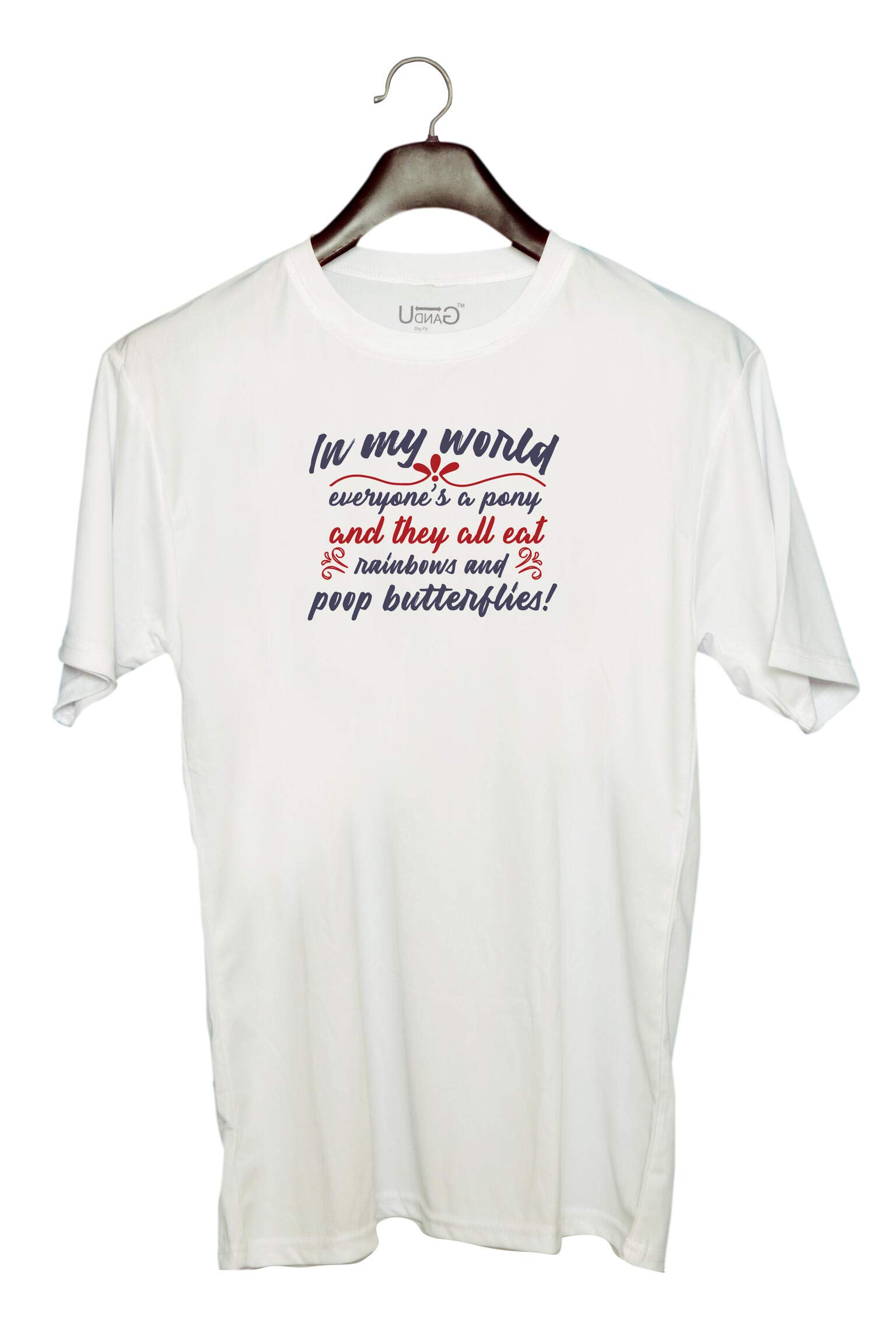 Unisex Round Neck Graphic 'in My World Everyones a Ponny | Dr. Seuss' Polyester T-Shirt White [Size 2YrsOld/22in to 7XL/56in]