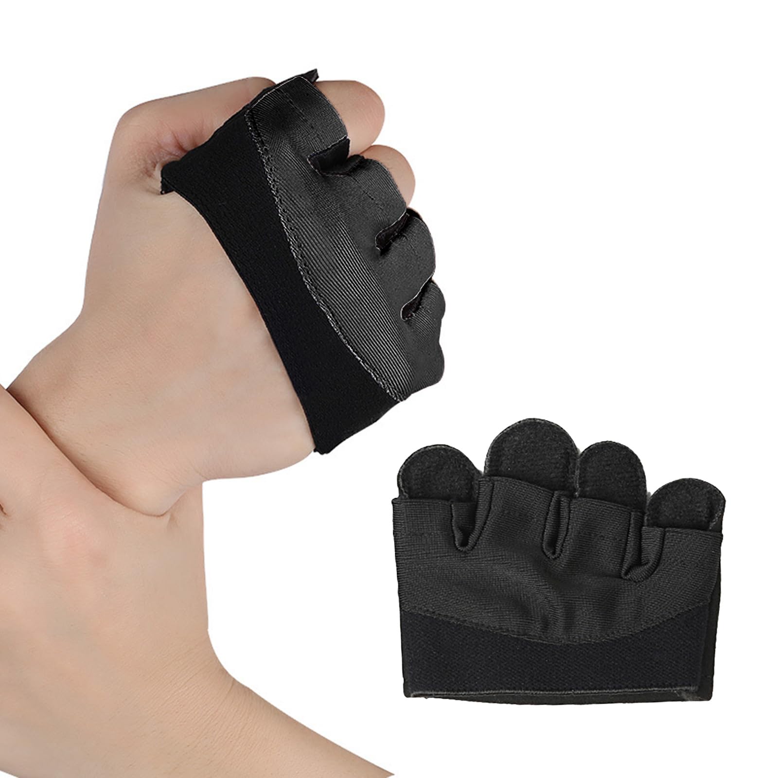 Oadnijuie 2 x rutschfeste 4-Finger-Workout-Handschuhe, aus Silikon, Gewichtheben, Handschuhe für Männer und Frauen, Vier-Finger-Handschuhe Sport & Freizeit