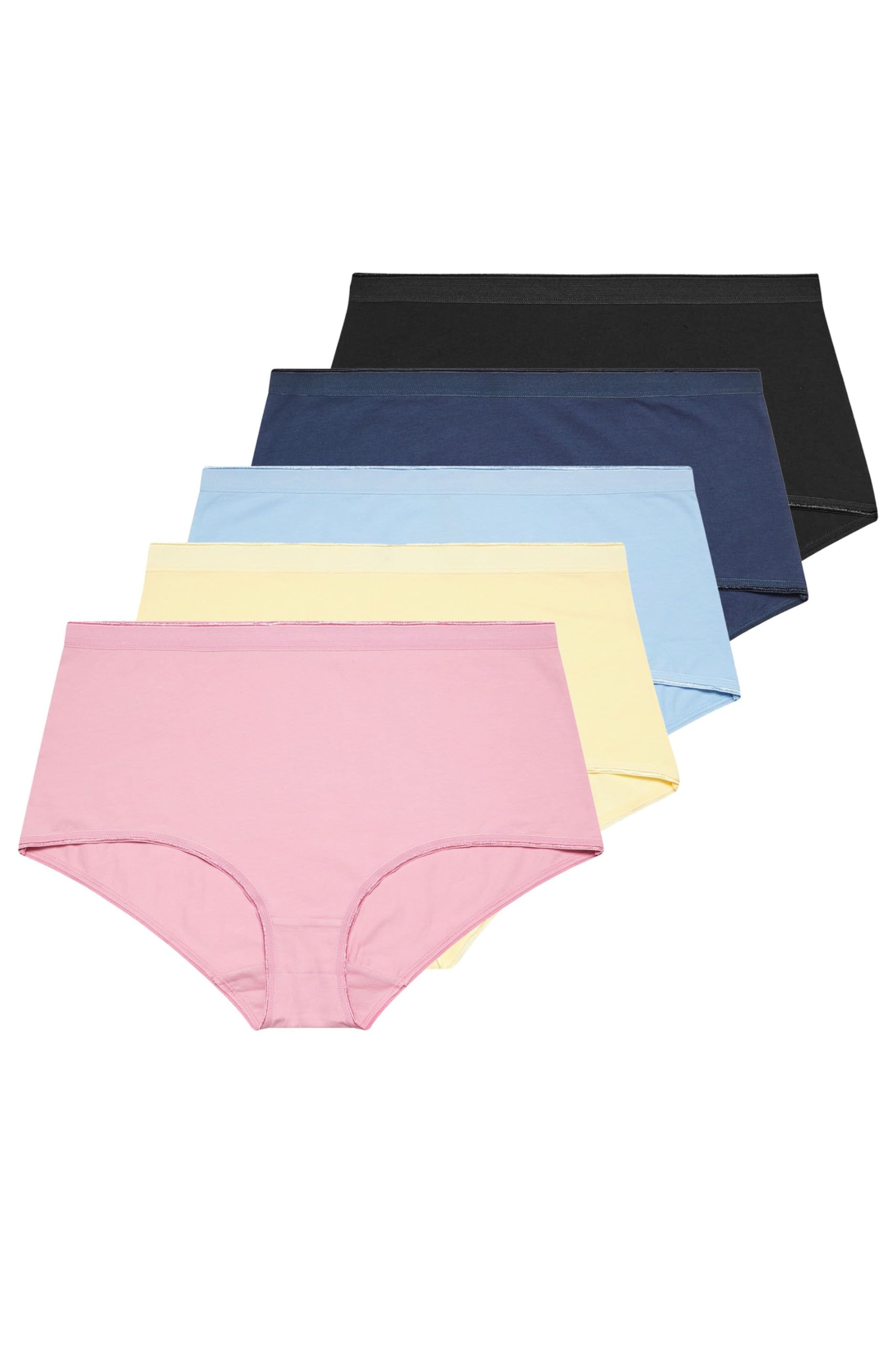 Yours Women's Baby Pink 5 Pack Curve Blue Pastel Full Briefs - Plus Size Curve