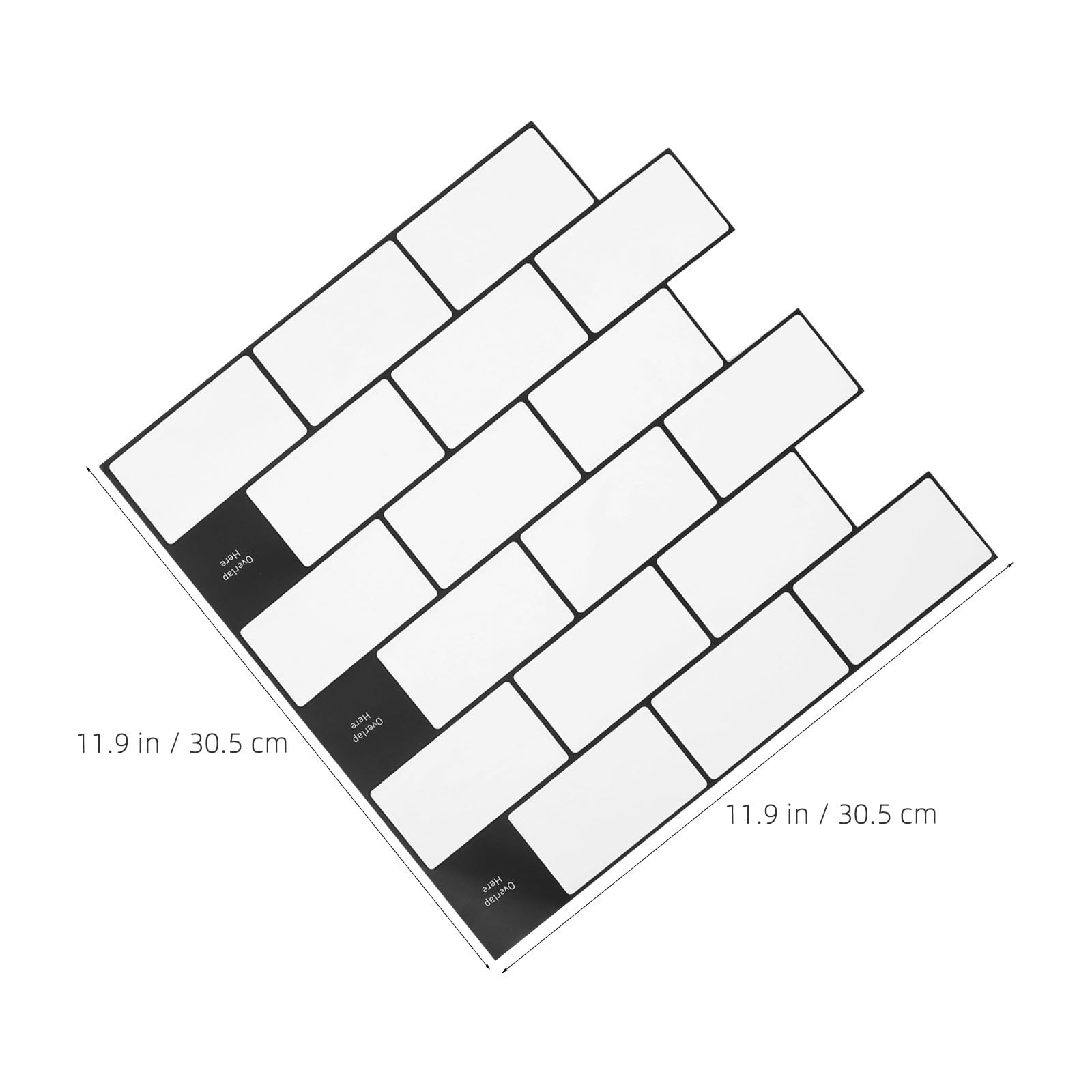 10 Hojas Láminas Autoadhesivas para Azulejos de Cocina y Baño, Color Blanco, Impermeables Prueba de Aceite, Apariencia de Azulejo para Decoración de Pared