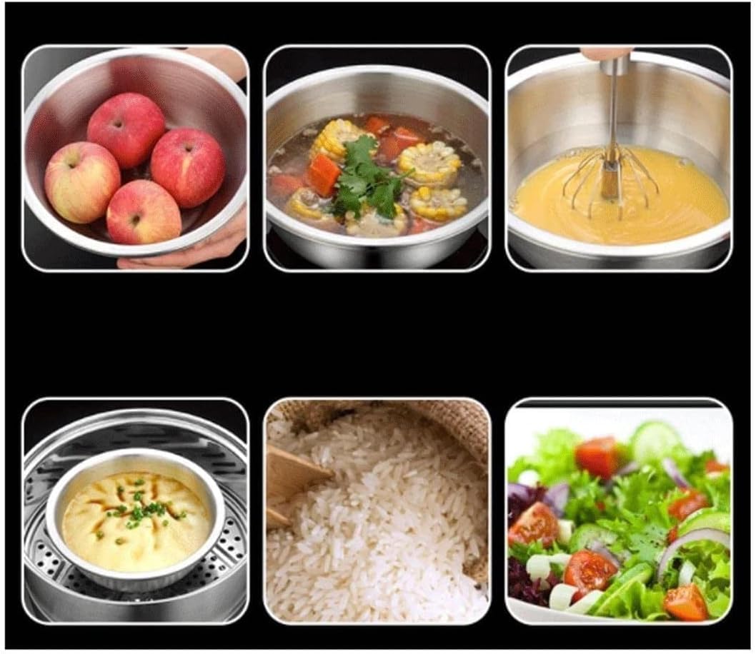 Ensaladeras Platos de postre Tazones for mezclar Juegos de 9 piezas Tazones de frutas Tazones for refrigerios for fiestas Platos de acero inoxidable 304 Utensilios for hornear Moldes for pas