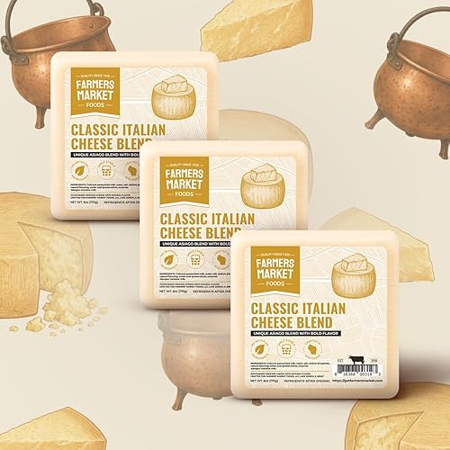 Miniatura 3 de Farmers Market, Gluten Free, Keto, Paleo, Low Sodium, Zero Sugar, Wisconsin Cheese Gift Sets, 3-Pack, Classic Italian Cheese Blend
