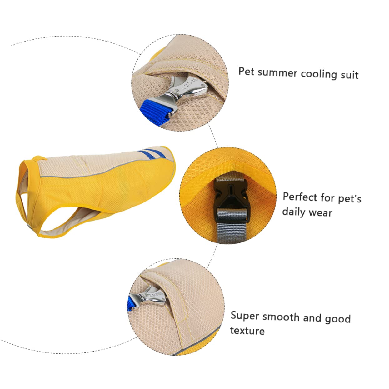 Gilet Respirant pour Chien, Refroidissant et Pratique, XL Jaune