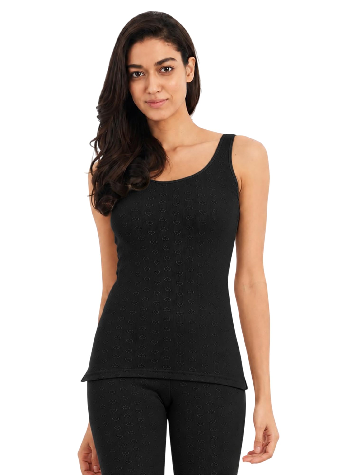 bodycare black solid women thermal top