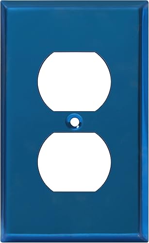 Miniatura 26 de ENERLITES Placa de pared de metal para receptáculo dúplex, tapa de tomacorriente, resistente a la corrosión, tamaño estándar de 1 banda, 4.50 x 2.76