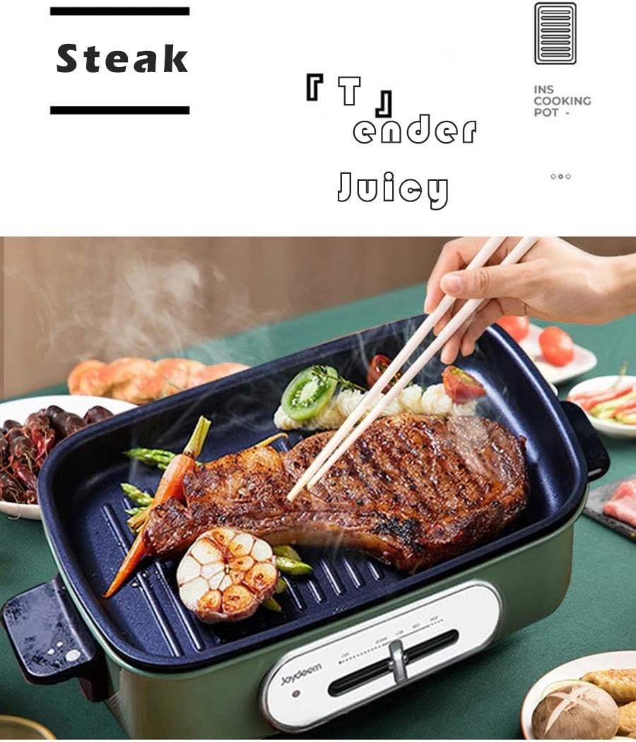 Top view of the Joydeem Compact Multifunction Hot Plate IT-6099B with the grill plate inserted.