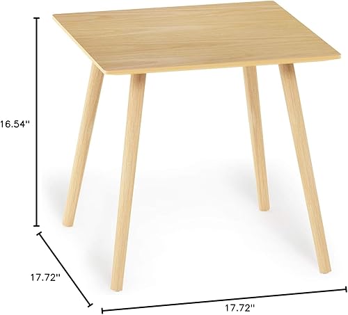 Vista 5 de Furinno Mesa auxiliar pequeña, cuadrada, roble