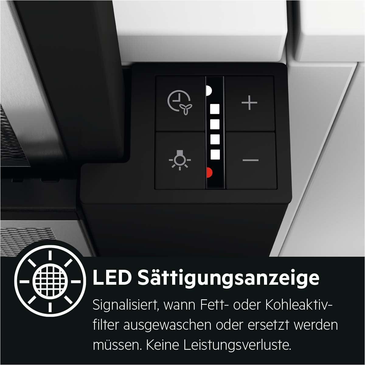 AEG DPE5660B Flachschirm-Dunstabzugshaube 600 m³/h Abluft Umluft LED-Beleuchtung Schwarz