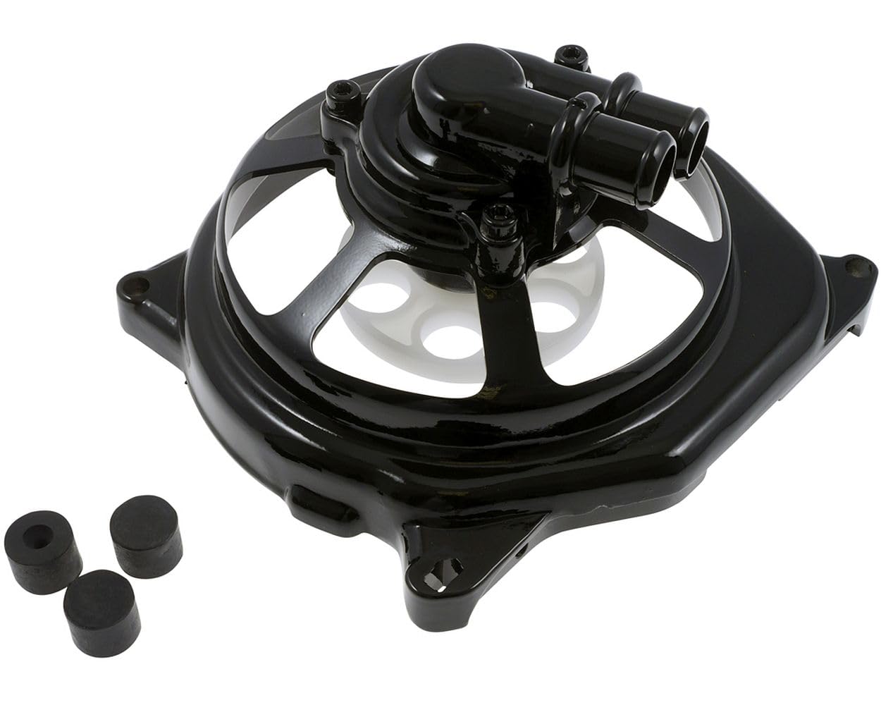 Wasserpumpendeckel STR8 Extreme Cut schwarz kompatibel für YAMAHA Aerox 50cc, Jog RR, ROLLER