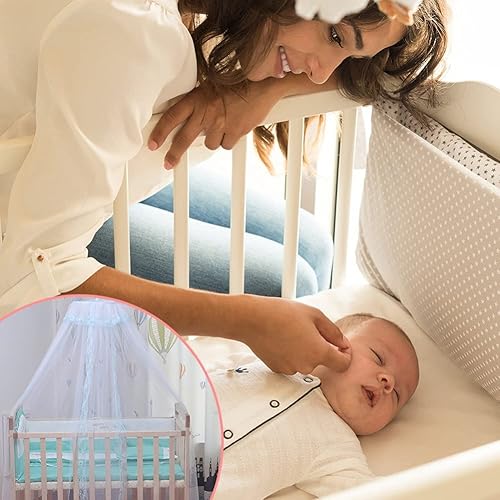 Miniatura 5 de ROPALIA Mosquitera universal para el suelo de la cuna, mosquitero plegable con encaje para niños