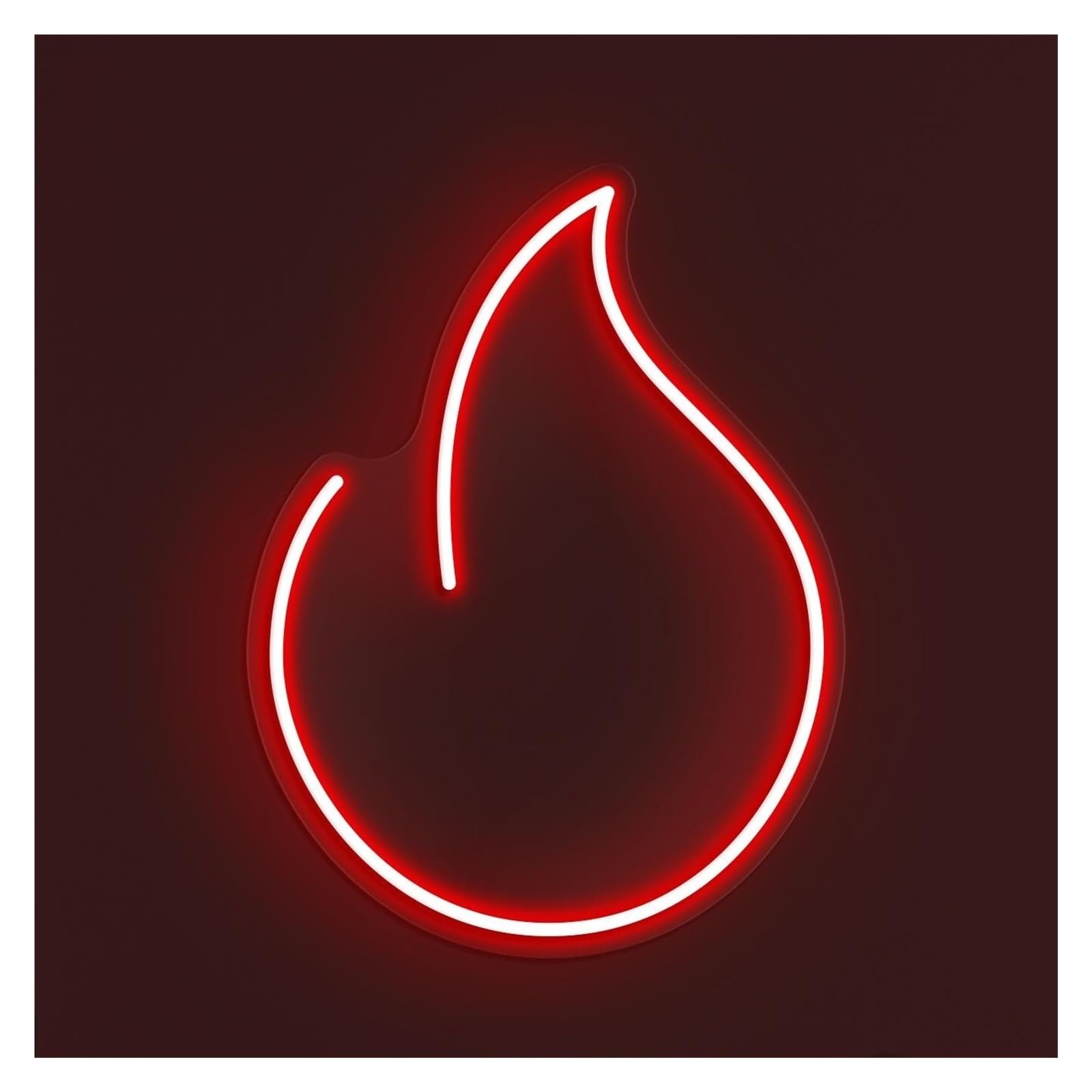 Rongch Red Hanging Art Signs Simple Fire Neon Sign, Suitable For Cafe Wall Decor With Brightness Adjustable 30Cm(Red)