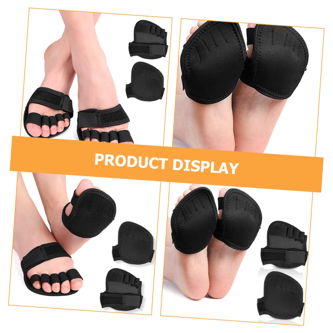 GLEAVI 5 Paare Yogamatte tanzen fitness-zubehã¶r fitness zubehör rutschhemmer toe pads elastikband Socken Vorfußpolster für Damen vordere Fußpolster rutschfest Bodenmatte Frontpolster sbr