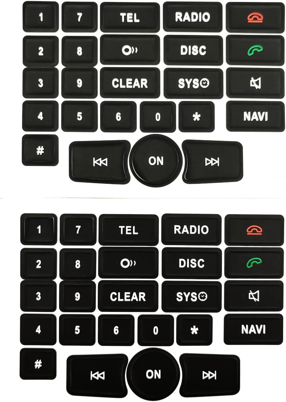AtticZone Interior Button Repair Sticker Kit Decals Steering Wheel, AC Control, Window Switch , Radio Number, Door Lock, Seat Memory Switch Button Stickers Compatible with Benz 2007-2014, 2 Set (Radio