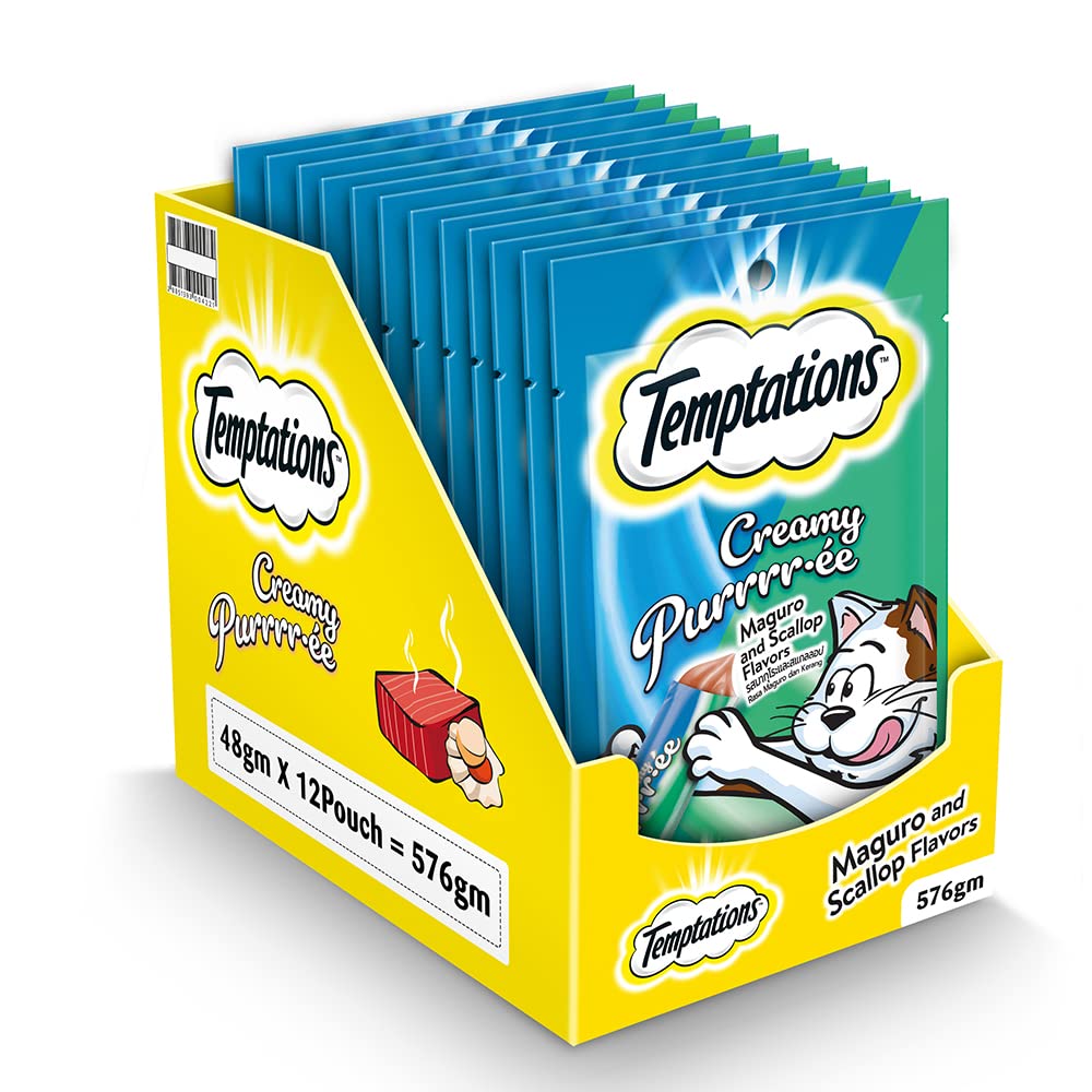 Temptations Cat Creamy Purrrr-Ee, Maguro & Scallop Flavour, Adult 576G, Pack Of 12 (B09KNSF6QV) Amazon Price History, Amazon Price Tracker