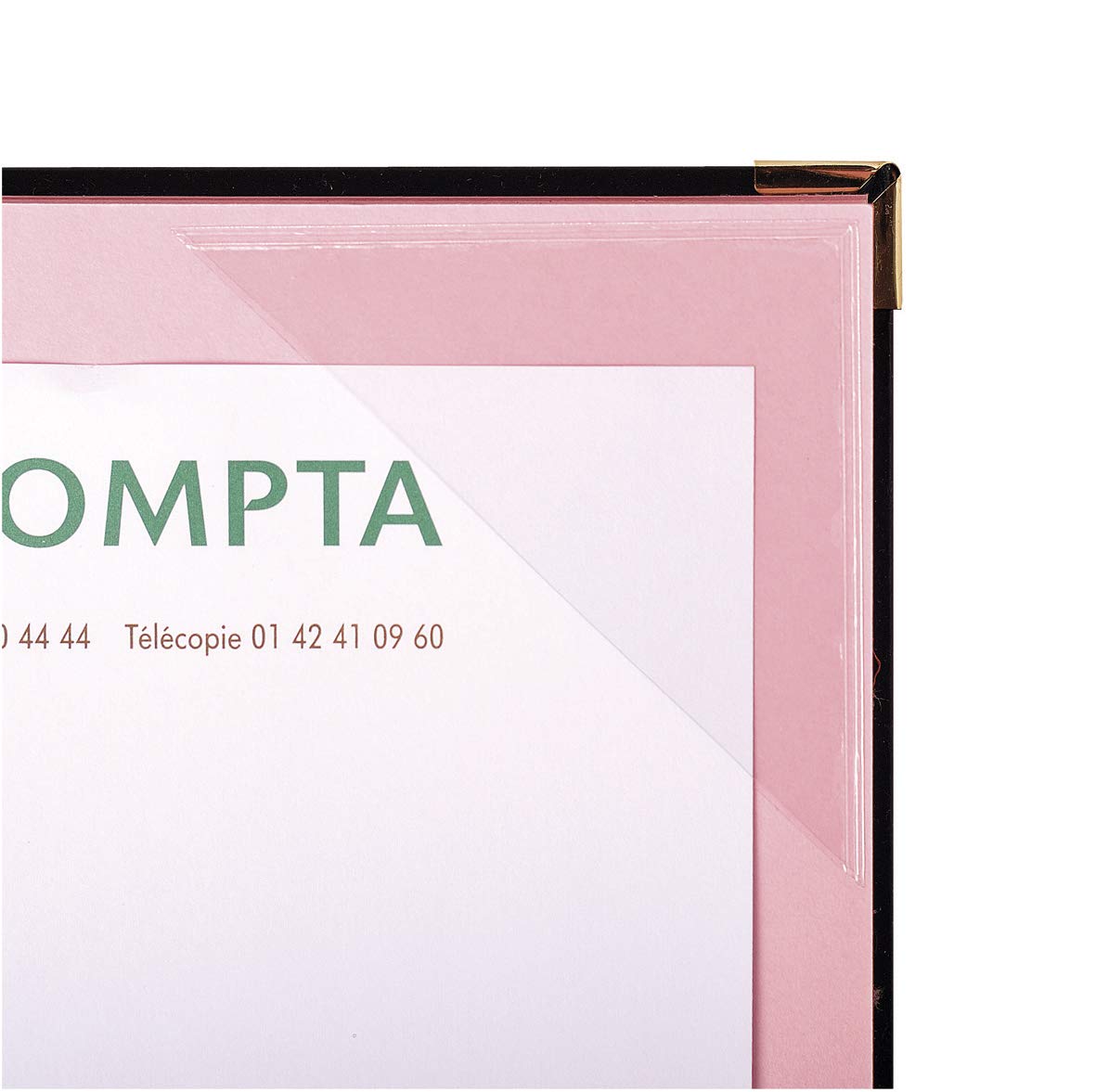 Exacompta 654465E Teczka do podpisów Fixapage - okładka z PVC - etykieta opisowa - mocowanie dokumentów na rogach stron - Kolor: losowy