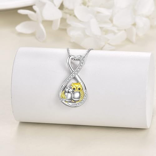 Miniatura 4 de YAFEINI Collar de plata de ley para amantes de los animales, vaca, capibara, llama, búho, vaca de las tierras altas, joyería de animales, regalos de