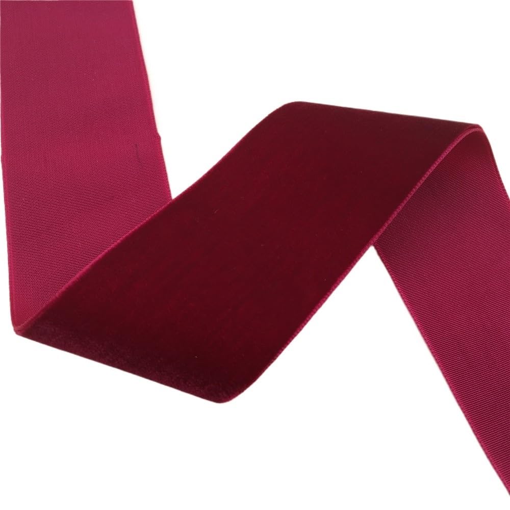 WEITINGKKK Ribbons for Gift Wrapping, Thin Velvet Ribbon Single Face Nylon 38mm Multicolor 1,3,5 Yards None Stretch Velour(Wine,3yards)