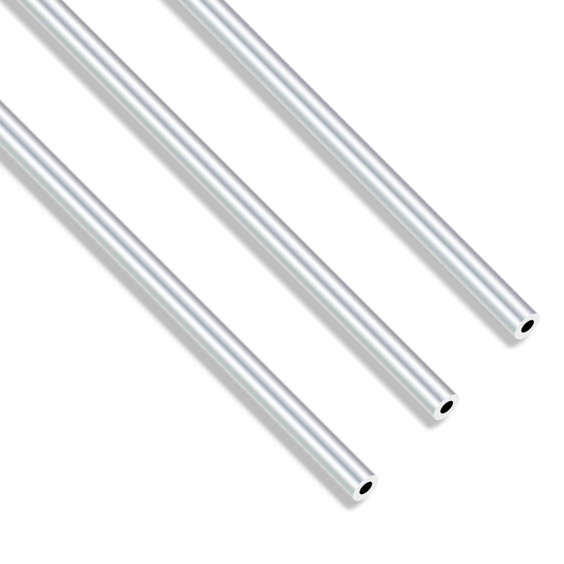 Imeistek Silver 6063 Aluminium Round Tubes, 6Mm Od 3Mm Id 300Mm Length 1.5Mm Wall Seamless Straight Aluminium Tubing Pipe(3Pcs)