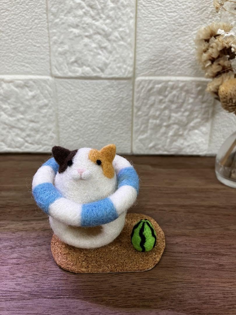 Amazon | ミミっこハート 羊毛フェルト ハンドメイドねこ夏 | 羊毛 