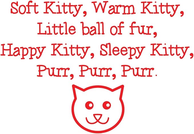 Amazon Com 24 X16 Soft Kitty Warm Kitty Little Ball Of Fur Happy Kitty Sleep Kitty Purr Purr Purr Big Bang Theory Wall Decal Sticker Color Choices Wall Decal Sticker Art Mural Home Decor