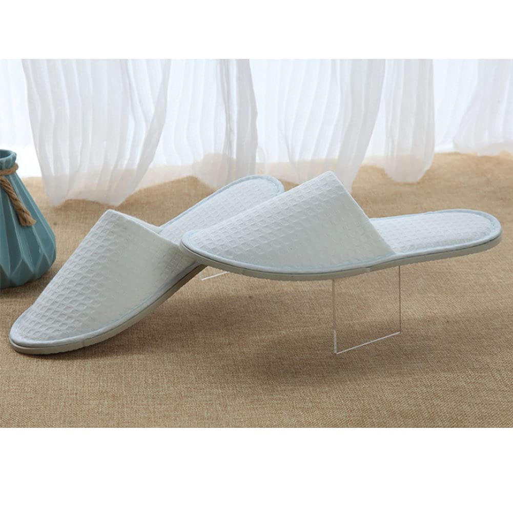 VASANA 2 works Soft Hotel Home Guest Slippers - Closed Toe White Spa Slippers for Women and Men - Spa Party Guest Hotel - Image 3