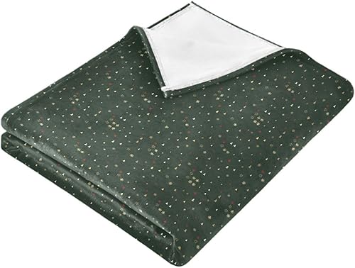 Miniatura 2 de Green Christmas Pattern Flannel Fleece Blanket Comfy Comfy Fall Blankets & Throws 60x90 Inches for Travel Sofa