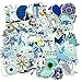 HENJIA Autocollants Cool Blue Girl Autocollants pour Cas Voitures Ordinateur Portable Drôle Graffiti Autocollants Mélanger Rétro Étanche F4 50 Pcs