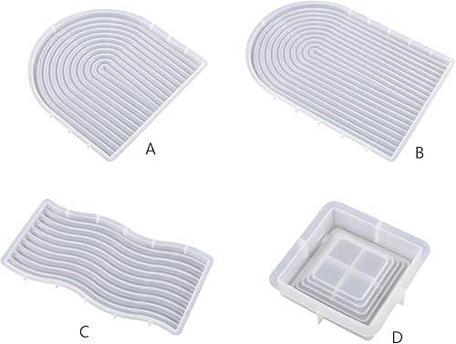 Miniatura 6 de Moldes de resina de bandeja grande molde de fundición de resina en forma de U molde de silicona para resina epoxi tapetes de tazas bandeja de