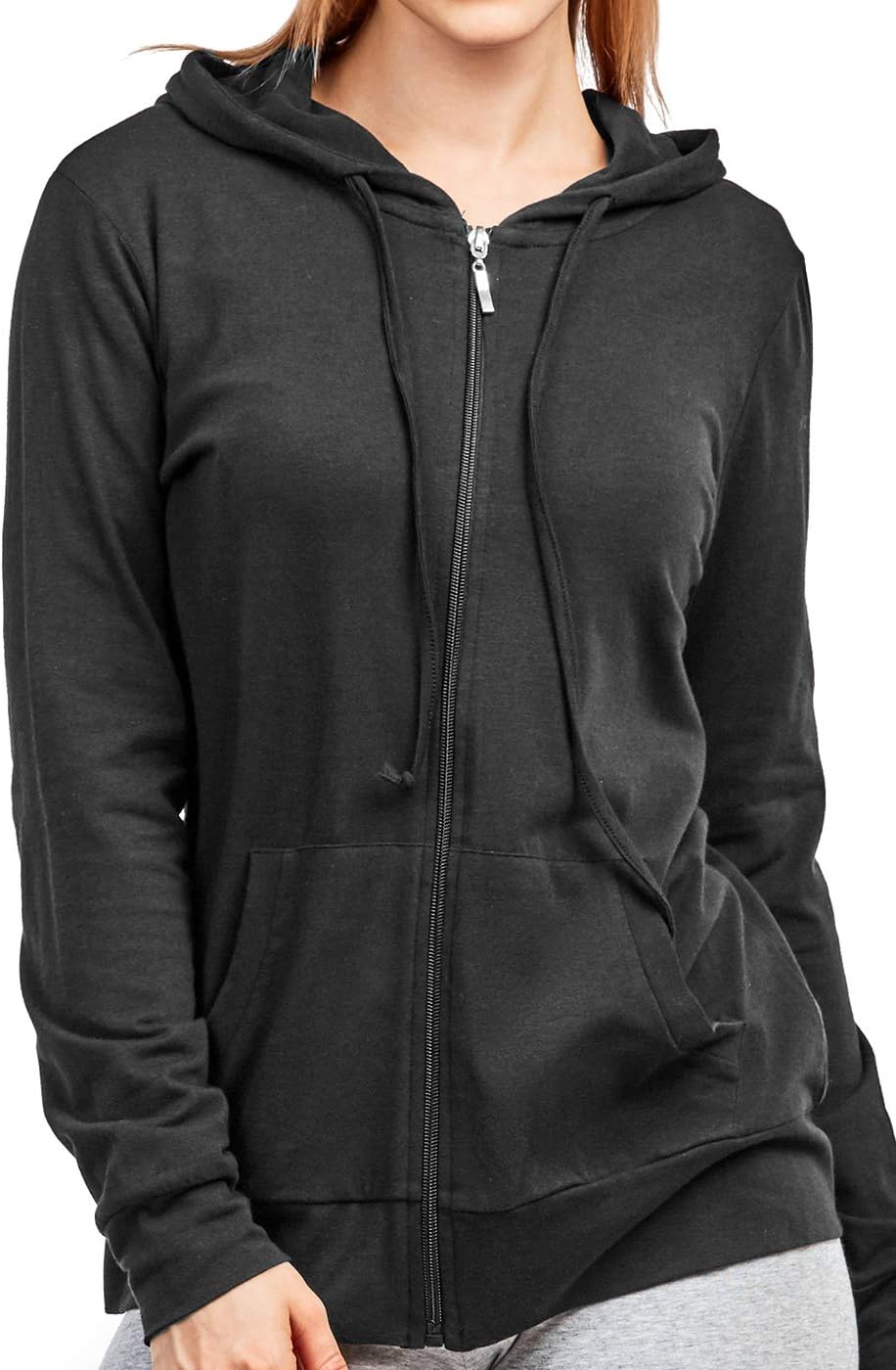 Women's Zip Up Cotton Light Hoodie Jacket - Image 3