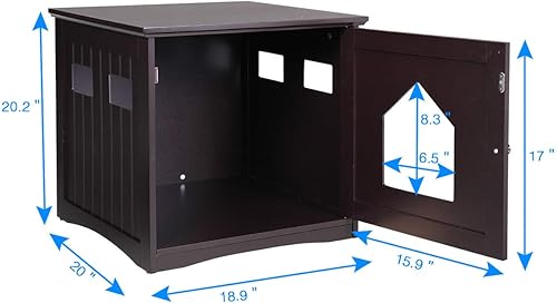Miniatura 2 de Caja de arena para gatos, casa para gatos y mesa auxiliar con orificios de ventilación, mesita de noche para mascotas para sala de estar, caja de