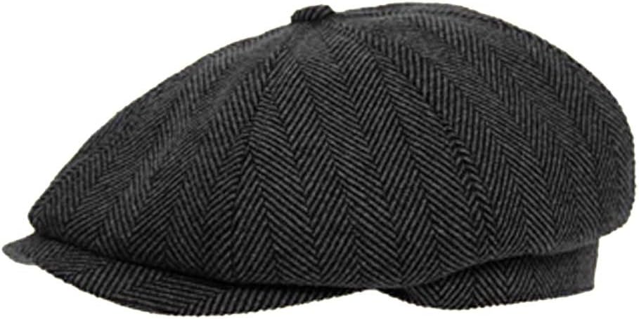 JMC Trading Company Dark Grey 8 Panel Herringbone Tweed Cap