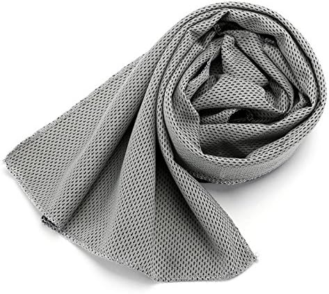 Evaporative Cooling Sport Towel - Golf, Yoga, Gym, Fitness, Camping, Hiking, Bowling, Travel, Outdoor Sports Towel for Instant Cooling Relief (Grey)