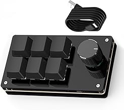 SIKAI CASE 6 Key Macro Programmable Keyboard,Mini Mechanical Gaming Macro Keyboard,Custom Knob KeyPad, Hotswap Red Switch Gaming Keyboard,USB C Wired One Handed Gaming Keyboard with Software