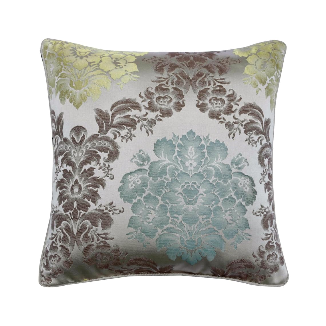 The HomeCentric Silver 30x30 cm (12"x12") Throw Cushion Covers, Jacquard Damask Throw Cushions For Couch, Damask Pattern Contemporary Style - Under The Same Sky โ image 1