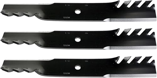 USA Mower Blades (3 MB022BP dentados de elevación alta para Bad Boy 038000300 Jacobsen 390665 Longitud 18 pulgadas. Ancho 2-12 pulgadas. Grosor .203