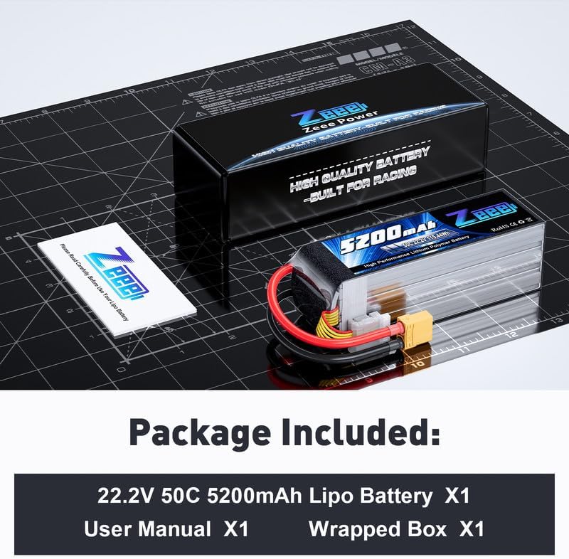Miniatura 6 de Zeee 6S Lipo Batería 5200mAh 22.2V 50C con XT90 Plug Compatible para RC Avión RC Quadcopter Helicóptero Coche Camión Barco Hobby