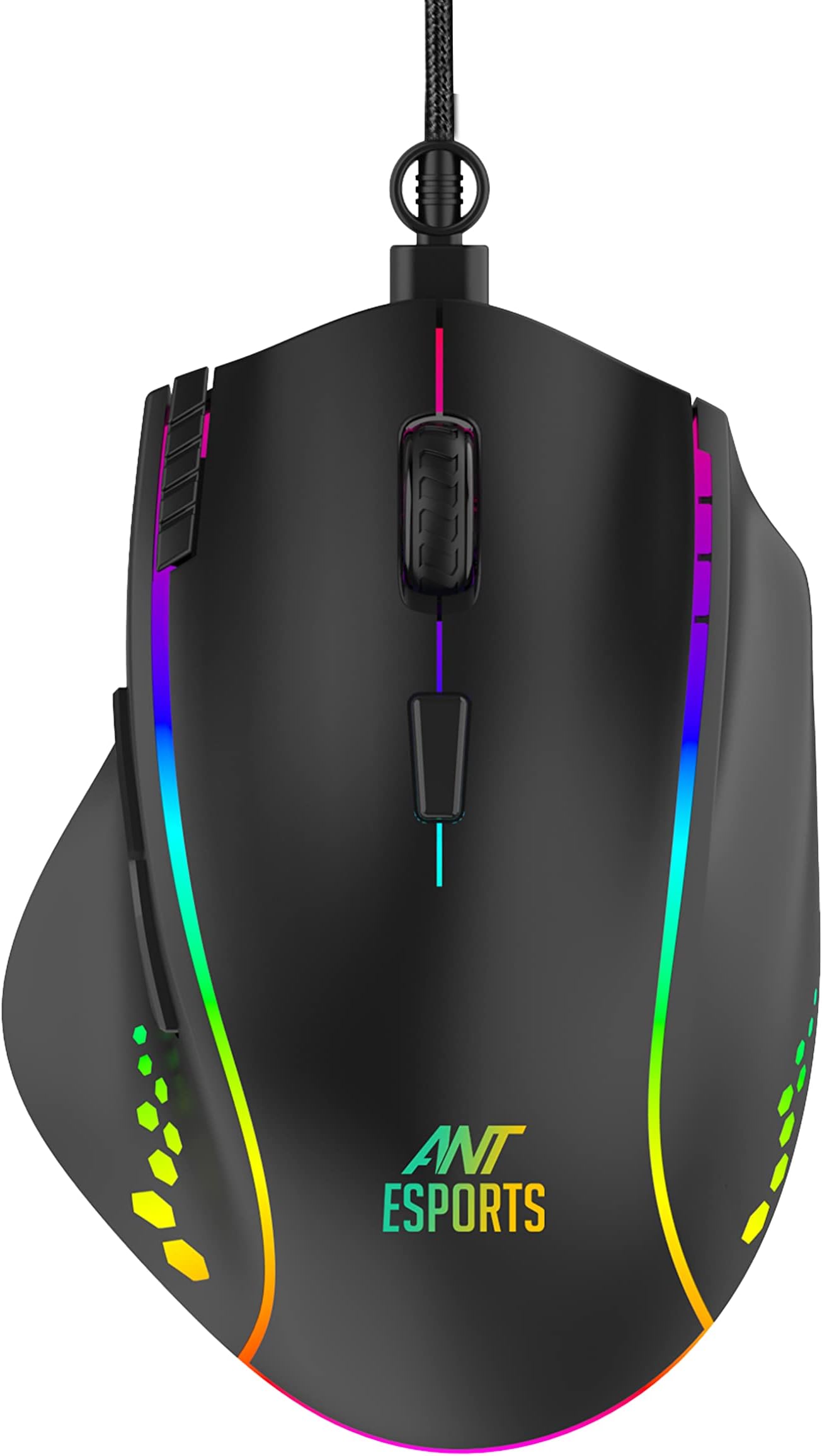 GM600 RGB Wired Programmable Gaming Mouse | 7200 DPI Optical Sensor | HUANO Mouse Switches | 7-Button Design with Macros Support