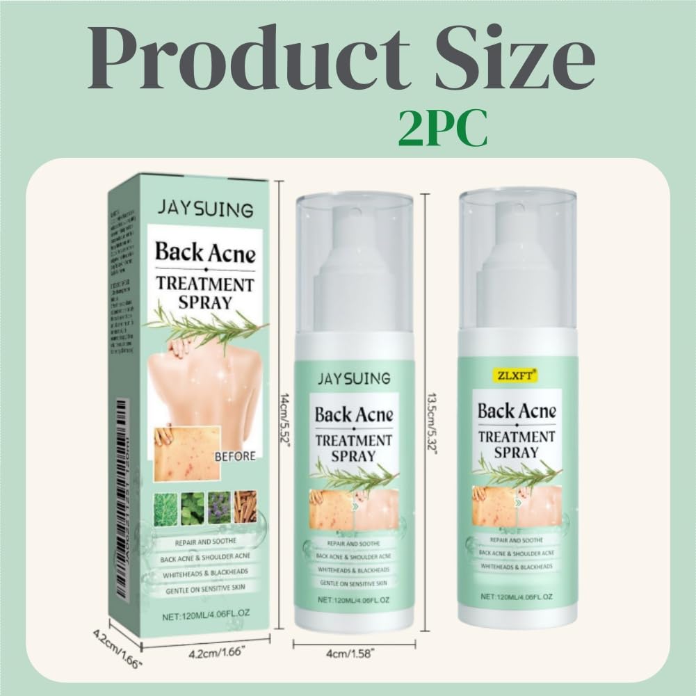 Torna Soluzione Brufolo,2pcs Spray per Brufoli Corpo,Spray per la Rimozione dei Brufoli Sulla Schiena,Post Acne Trattamento Sprays,Acnes Sprays Back And Chest,Body Acnes Sprayss