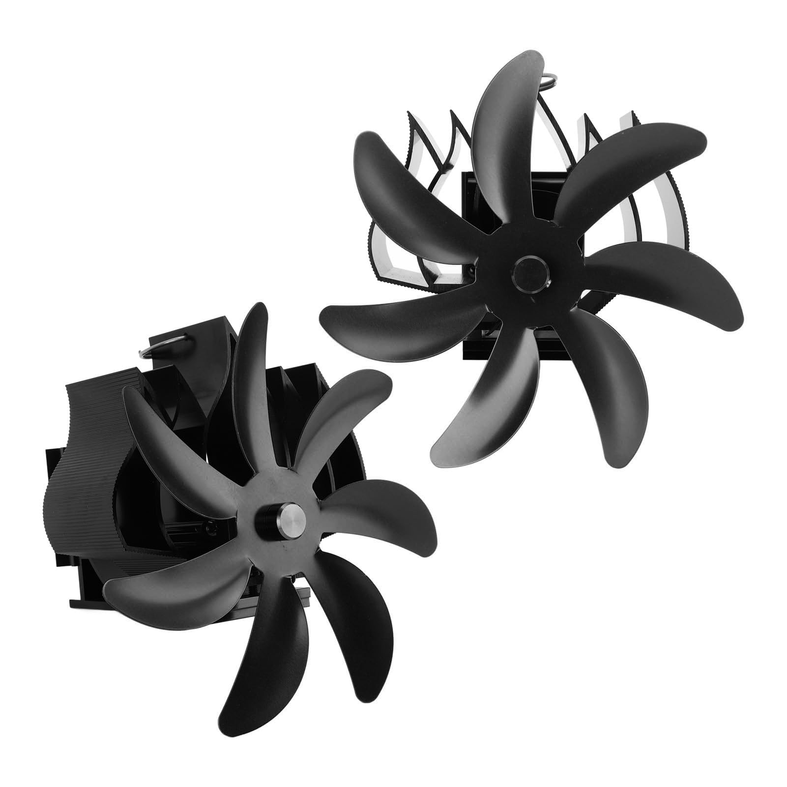 SIXRUN Ventilatore per Stufa a Legna Ventilatore per Caminetto Alimentato a Calore in Lega di Alluminio 7 Pale Design a Basso Rumore da Appendere Alla Parete per Camino Domestico Stufa a Legna