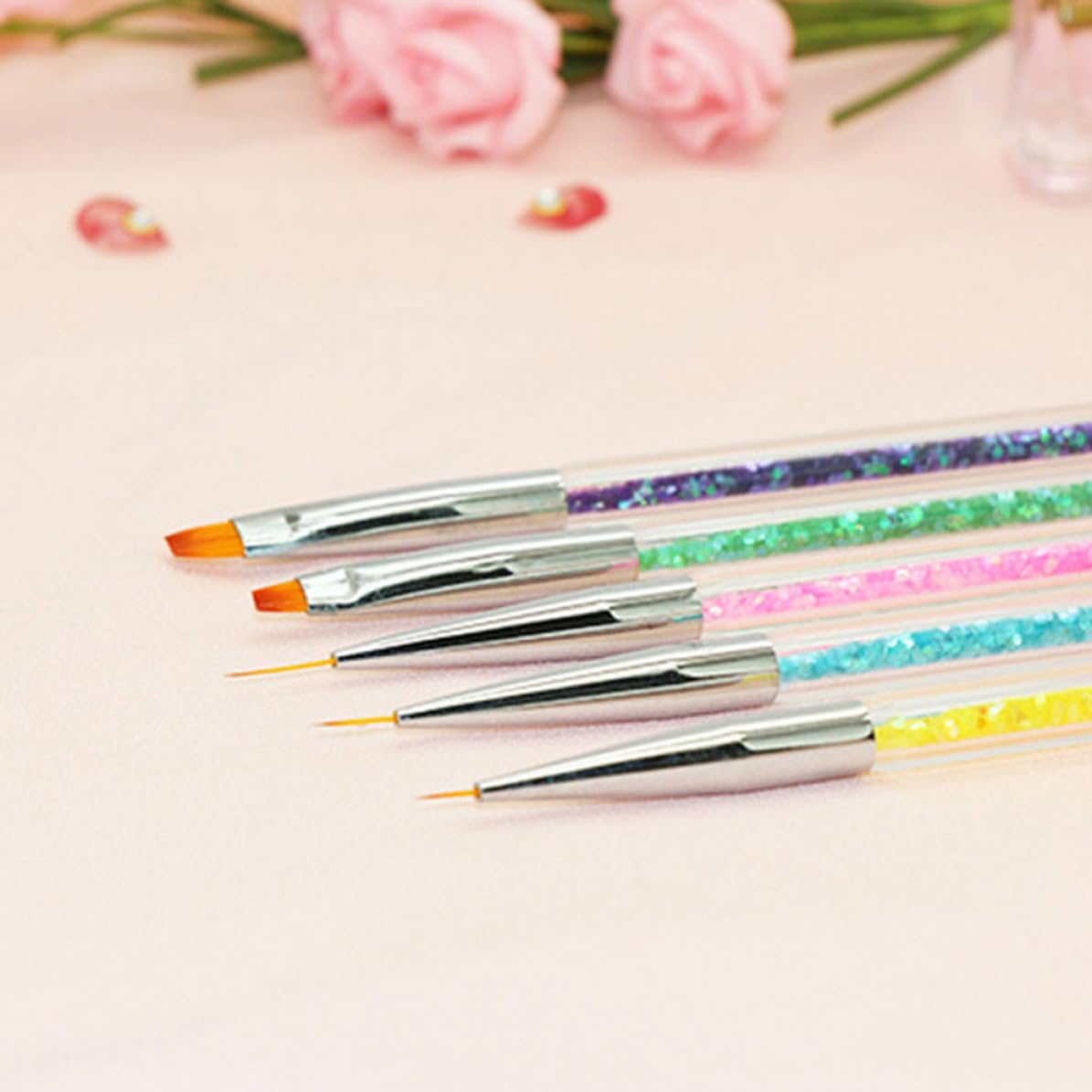 8 Pieces Wear-resistant Abs Nail Dotting Tools for Manicure DIY Decor Delicate Appearance and Portable Design Practical Nail Pens and Household Use