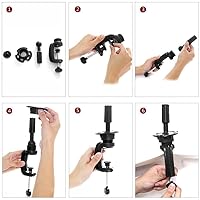 Vista 7 de Cabeza de maniquí con cabello 100% real, cosmetología, cabeza de muñeca, peluquero, práctica de peinado, cabeza de entrenamiento con soporte