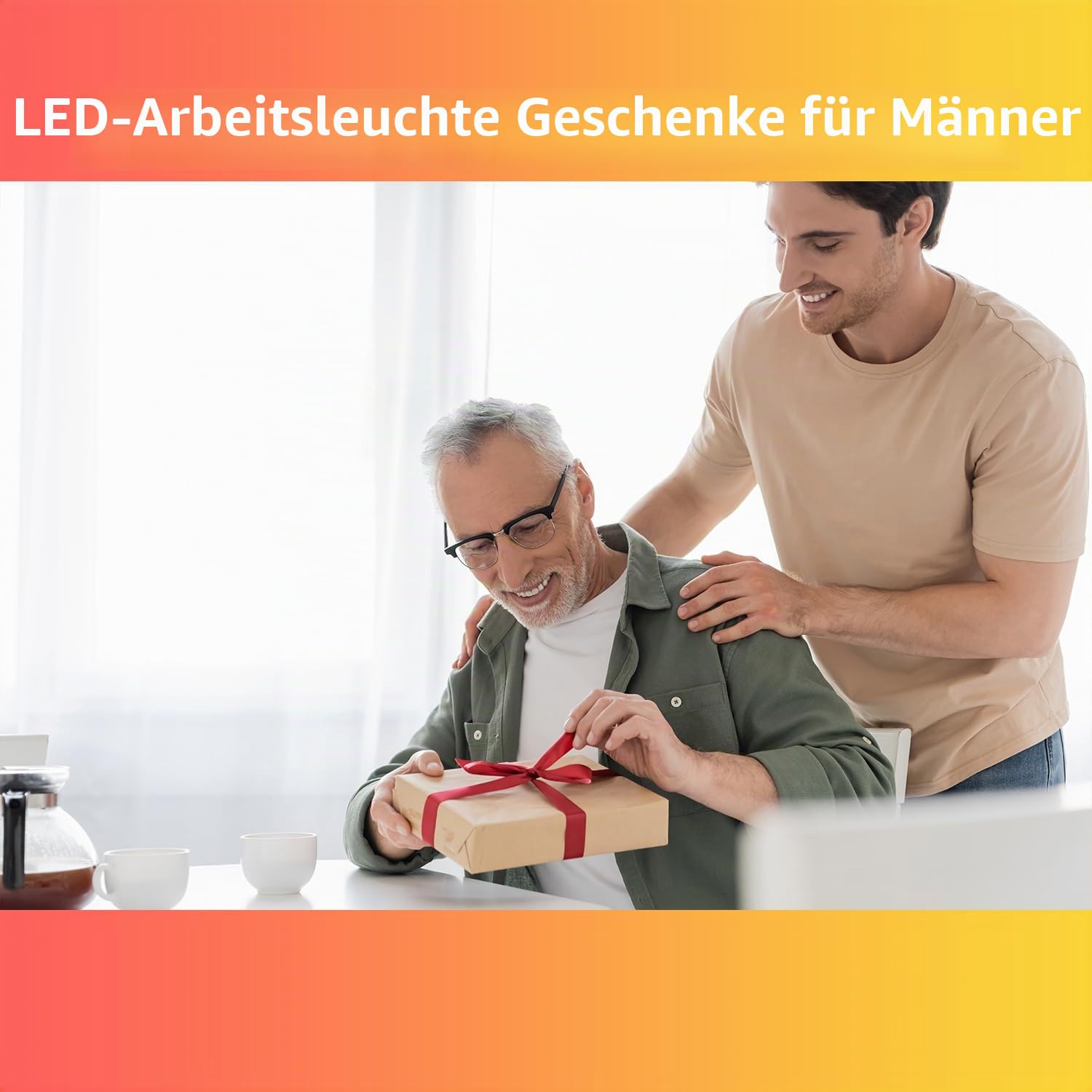 Unterhauben-Arbeitslichtleiste, 3000 lm, LED, magnetische Lichtleiste mit Haken, 5200 mAh, schnurlos, wiederaufladbar, für Mechaniker/Autoreparatur/Garage,red