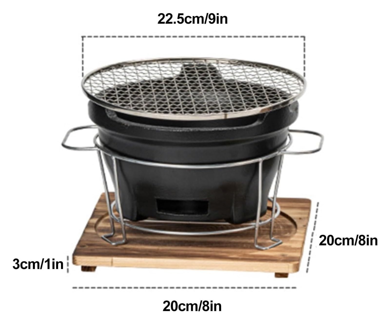 Grill węglowyGrill węglowy, grill Hibachi na zewnątrz, grill Hibachi, mały grill węglowy przenośny piec kempingowy, piec na piknik na świeżym powietrzu, grill na imprezę, piknik domowy, kemping(22.5x1