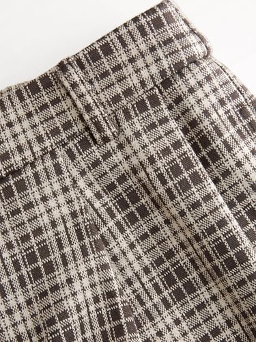 Image of CIDER Plaid Wide Leg Pants for Women Checkered Pants Business Trousers | Side Pockets,Fall Fashion,Winter Trendy Outfits,Mid Waist